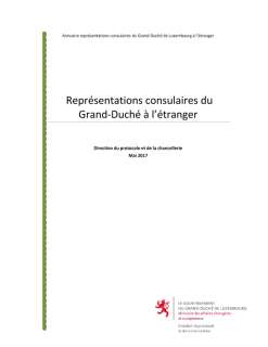 Annuaire des représentations consulaires du Grand-Duché de Luxembourg à l’étranger
