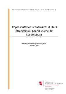 Annuaire des représentations consulaires d'États étrangers au Luxembourg